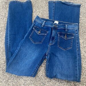 Sneak peek flared 70’s boutique jeans sz 7